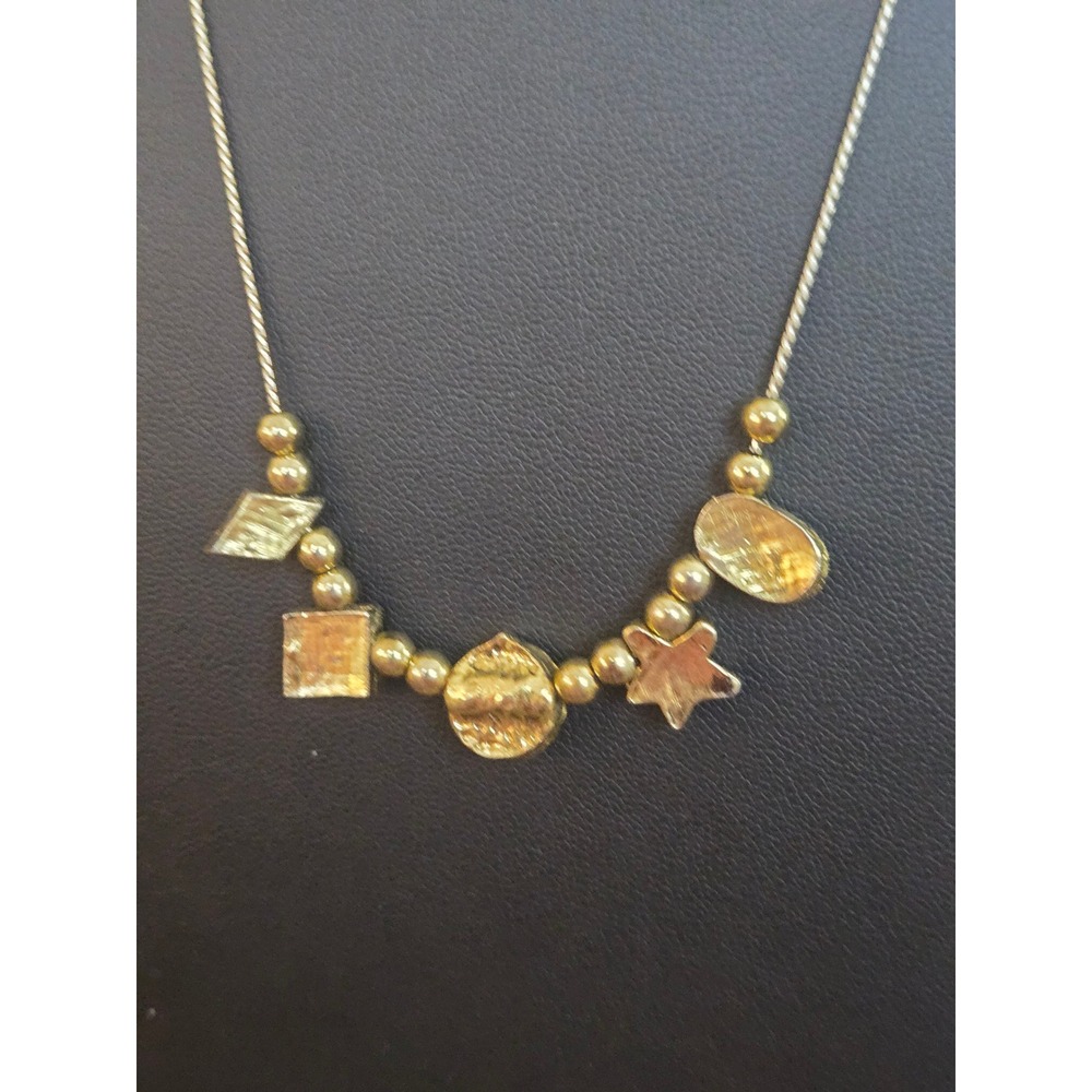 Goldette Style Charm Slider Necklace Goldtone Vintage - Picture 7 of 7